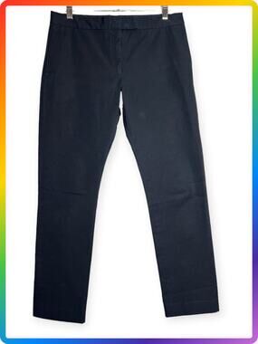 JOSEPH Finley Cotton Chino Pants SIZE US 8 Black Straight Crop Tailored